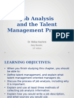 Job Analysis and The Talent Management Process