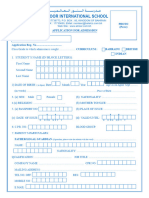 Admission Application Form