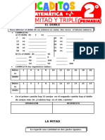 Doble Mitad y Triple para Segundo Grado de Primaria