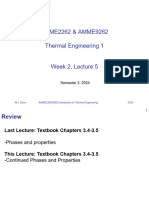 AMME2262 & AMME9262 Thermal Engineering 1 Week 2, Lecture 5: Semester 2, 2024