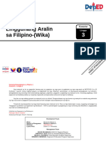 Lingguhang Aralin Sa Filipino - (Wika) : Kuwarter 1