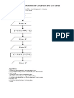 1A Celsius To Fahrenheit Conversion and Vice Versa: Aim: Flow Chart