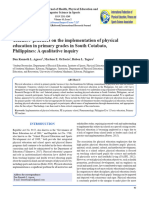 Teachers' Practices On The Implementation of Physical Education in Primary Grades in South Cotabato, Philippines: A Qualitative Inquiry