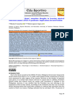 Private Tertiary Students' Unspoken Thoughts in Learning Physical Education Amidst COVID-19 Pandemic: Implications For Intervention