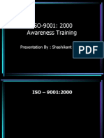 ISO-9001: 2000 Awareness Training: Presentation By: Shashikant Gupta