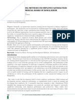 Impact of Training Methods On Employee Satisfaction in Commercial Banks of Bangladesh