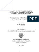 A Study On The Working Capital Management in Meenakshi Mission Hospital & Research Centre