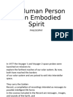 Introduction To The Human Person As An Embodied Spirit