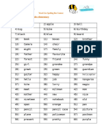 Word List Spelling Bee 2024