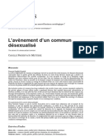 L'avènement D'un Commun Désexualisé - Froidevaux-Metterie - 2016