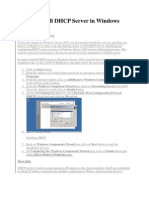 How To Install DHCP Server in Windows Server 2003