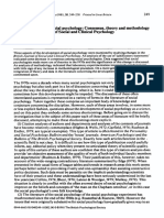 The Development of Social Psychology: Consensus, Theory and Methodology in The British Journal of Social and Clinical Psychology