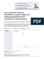 The Correlation Between Mandibular Condyle Shape and TemporomandibularJoint Conditions in Adult Females