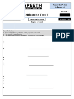 Milestone Test - 03 (Paper 01) - Test Paper