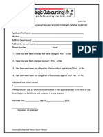 Criminal Background Record Form