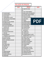 Relação de Opúsculos e Preços