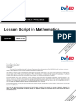 Lesson Script in Mathematics