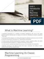 UNIT I Introduction To Machine Learning