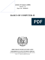 Basics of Computer-Ii: Bachelor of Commerce (DDE)