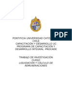 Trabajo de Investigacion Liquidación y Cálculo de Remuneraciones UC - Rodrigo Gajardo