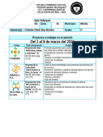 Plano Didactico Del 1 Al 8 de Marzo Del 2024