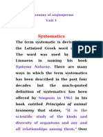 Systematics Unit 1