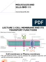 Lecture 2 Cell Membrane and Its Transport Functions