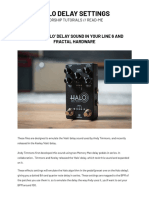 Halo Delay Effects Settings - Line 6 and Fractal