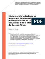 Falcone, Rosa (2015) - Historia de La Psicología en Argentina. Comparación de Los Primeros Cursos en La Universidad de La Plata y en La (... )