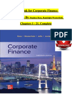 TEST BANK For Corporate Finance, 13th Edition by Stephen Ross, Randolph Westerfield, Verified Chapters 1 - 31