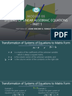 05 Systems of Linear Algebraic Equations Part 1