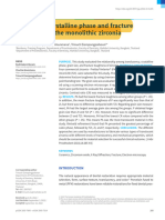 Grain Size, Crystalline Phase and Fracture Toughness of The Monolithic Zirconia