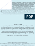 Résumé - Notre Objet de Recherche Étant L'analyse de La Filière Laitière en Algérie, Dans Le But de Mettre en Lumière Ses Différents Segments, en Analysant L'évolution Dans Le Temps de L'a