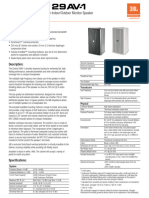 JBL Control 29AV-1 Spec Sheet