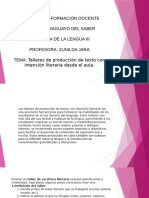 Talleres de Producción de Texto Con Intención Literaria Desde El Aula.