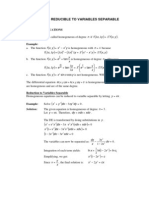 Equations Reducible To Variables Separable