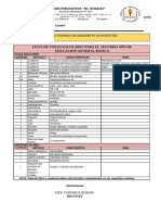 Lista de Útiles Escolares Segundo Grado