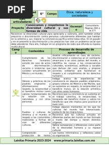 6to Grado Enero - 04 Conozcamos y Respetemos La Diversidad Cultural y Sus Formas de Vida (2023-2024)