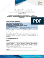 Guia de Actividades y Rúbrica de Evaluación Tarea 1 - Presaberes - Importancia Del Diseño de Almacenes y Manejo de Materiales