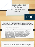 Understanding The Business Environment and Market