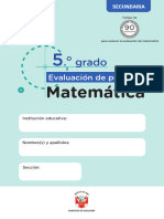 Evaluación Diagnóstica Matemática 5to