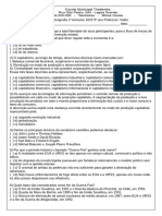 Avaliação Geogarafia 9º Ano 1 Bim.