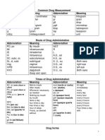 Formula Common Drug Measurement