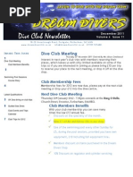 Dream Divers December 2011 Dive Club Newsletter