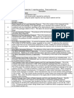 Compressor Data Sheet Reporting Section