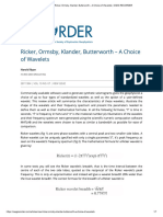 Ricker, Ormsby, Klander, Butterworth - A Choice of Wavelets - CSEG RECORDER