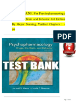 TEST BANK For Psychopharmacology Drugs, The Brain, and Behavior, 3rd Edition by Meyer Nursing, Verified Chapters 1 - 20, Complete Newest Version