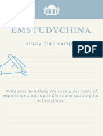 Study Plan Sample by EMSTUDYCHINA 3