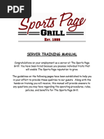 The Sports Page Grill Server Training Manual