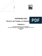 Programa Derecho Del Trabajo y La Seguridad Social - 2022 PDF